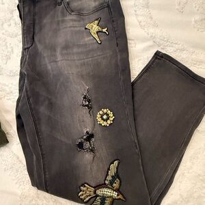 Vintage America Embellished charcoal Jeans 0017
